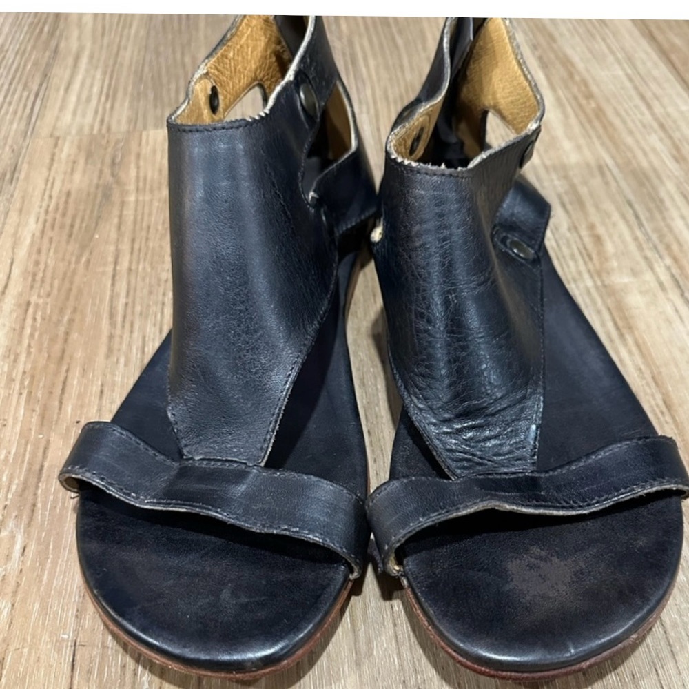 Bed Stu Black Leather Sandal